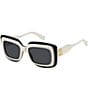 Marc Jacobs Women's Marc850/S 54mm Rectangle Sunglasses, Color:White Black - Image 1