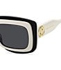 Marc Jacobs Women's Marc850/S 54mm Rectangle Sunglasses, Color:White Black - Image 3