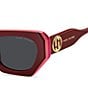 Marc Jacobs Women's Marc851/S 52mm Rectangle Sunglasses, Color:Burgundy Fuchsia - Image 3
