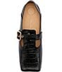 Marc Nolan Women's Sutton Croco Embossed Leather Collapsible Heel Buckle Strap Loafers - Image 5