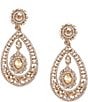 Color:Gold - Image 1 - Filigree Chandelier Crystal Statement Earrings
