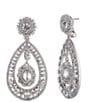 Color:Silver - Image 1 - Filigree Chandelier Crystal Statement Earrings