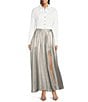 Marchesa Muse by Marchesa Orchid Cotton Poplin Button Front Embellished Button Blouse, Color:Pearl - Image 3