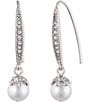 Color:Silver - Image 1 - Pearl Threader Linear Earrings