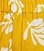 Marella Antiope Linen Blend Summer Leaf Print Elastic Back Wide Leg Pull-On Coordinating Pants, Color:Warm Yellow Summer Leaf Print - Image 6