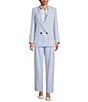 Marella Canzone Blue Stretch Double Breasted Long Sleeve Blazer - Image 3
