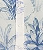 Marella Conio Palm Toile Printed Silk Crepe de Chine Point Collar Long Sleeve Button Front Blouse, Color:Dust Blue - Image 4