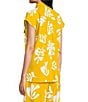 Marella Coordinating Addotto Linen-Blend Summer Leaf Print Point Collar Short Sleeve Patch Pocket Blouse, Color:Warm Yellow Summer Leaf Print - Image 4