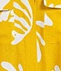 Marella Coordinating Addotto Linen-Blend Summer Leaf Print Point Collar Short Sleeve Patch Pocket Blouse, Color:Warm Yellow Summer Leaf Print - Image 6