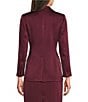 Marella Coordinating Cognac Satin Point Lapel Long Sleeve One-Button Blazer, Color:Bordeaux - Image 3