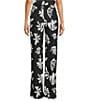 Marella Coordinating Linen Blend Elastic Back Wide Leg Trouser Pants, Color:Multi - Image 2