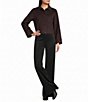 Marella Double-Sided Wool Point Collar Long Sleeve Button-Front Short Jacket - Image 3