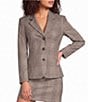 Marella Mllginseng Yarn Dyed Plaid Notch Lapel Collar Long Sleeve Jacket - Image 1