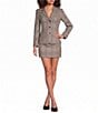 Marella Mllginseng Yarn Dyed Plaid Notch Lapel Collar Long Sleeve Jacket - Image 3