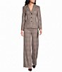 Marella Mllginseng Yarn Dyed Plaid Notch Lapel Collar Long Sleeve Jacket - Image 4