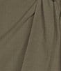 Marella Ordine Wool Blend Twill Kaki Side Knot Wrap Midi Skirt, Color:Kaki - Image 4