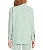 Marella Rubens Stretch Microfiber Canvas Notch Lapel Collar Long Sleeve Two-Button Jacket, Color:Jade - Image 3
