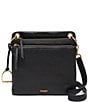 Color:Black - Image 1 - Allie Cloud Leather N/S Crossbody Bag