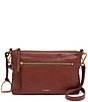 Color:Whiskey - Image 1 - Brielle East West Cloud Leather Crossbody Bag