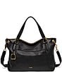 Color:Black - Image 1 - Cloud Leather Mia Satchel Crossbody Bag