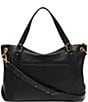 Color:Black - Image 2 - Cloud Leather Mia Satchel Crossbody Bag