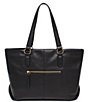 Color:Black - Image 2 - Cloud Leather Sienna Tote Bag