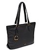 Color:Black - Image 4 - Cloud Leather Sienna Tote Bag