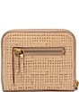 Color:Sand - Image 2 - Lily Zip Around Leather Basketweave Wallet