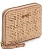 Color:Sand - Image 4 - Lily Zip Around Leather Basketweave Wallet