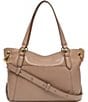 Color:Taupe - Image 2 - Maria Leather Satchel Bag