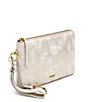 Color:Champagne - Image 4 - Noelle Metallic Marbled Leather Wristlet