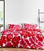 Color:Red - Image 1 - Unikko Floral Duvet Cover Mini Set