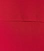 Color:Red - Image 3 - 3/4 Sleeve Chiffon Overlay Shift Dress
