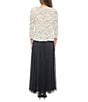 Color:Blush/Black - Image 2 - 3/4 Sleeve Cowl Neck Drop Waist Printed 2-Piece Jacket Dress