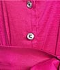 Marina 3/4 Sleeve Point Collar Neck Tie Waist Taffeta Midi A-Line Dress, Color:Fuchsia - Image 3
