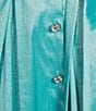 Marina 3/4 Sleeve Point Collar Neck Tie Waist Taffeta Midi A-Line Dress, Color:Sage - Image 3