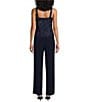 Color:Navy - Image 4 - 3/4 Sleeve Square Neck Jumpsuit And Jacket 2-Piece Set