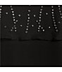 Color:Black - Image 5 - Beaded Short Capelet Sleeve Round Neck Matte Jersey 2-Piece Pant Set