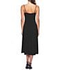 Color:Black - Image 2 - Matte Jersey Sleeveless Chain Strap Cowl Neck Midi Dress
