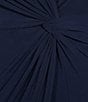 Marina Plus Size Knot Front One Shoulder Sheath Dress, Color:Navy - Image 3