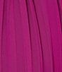 Color:Magenta - Image 3 - Plus Size Sleeveless Crew Neck Tie Waist Pleated Mid Dress