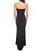 Color:Black - Image 2 - Scuba Crepe Sleeveless Strapless Ombre Beading Dress
