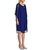 Color:Royal - Image 3 - Sleeveless V-Neck Chiffon Overlay V-Back Sequin Lace Dress