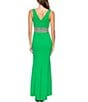 Color:Green - Image 2 - Sleeveless V-Neck Rhinestone Waist Dress