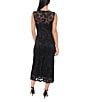 Marina Sleeveless V-Neck Scalloped Lace Midi Dress, Color:Black - Image 2