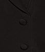 Color:Black - Image 3 - Tuxedo Blazer Scuba Crepe Notch Collar V-Neck Long Sleeve Jumpsuit