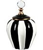Mark Roberts Classic Stripe Vase with Lid, Color:Black/White - Image 1