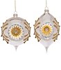 Mark Roberts Holiday Collection 4-Piece Assortment Silver Scrolled Reflector Hanging Boxed Ornament Set - Image 1