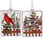 Mark Roberts Holiday Collection 6-Piece Assortment Cardinal Plaid Rectangle Hanging Ornament Set - Image 1