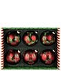 Mark Roberts Holiday Collection Assorted Plaid Poinsettia Ornaments, Set of 6 - Image 1